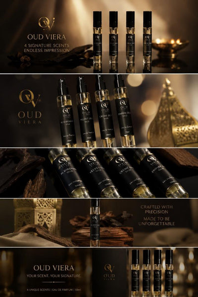 Discover Oud Viera – 5 Luxury Perfume Tester Set (Try All Scents Before Full Bottle)