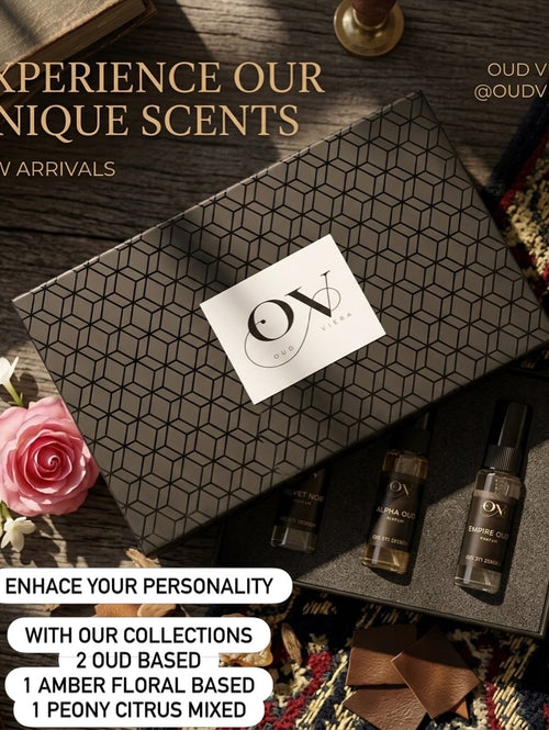 Discover Oud Viera – 5 Luxury Perfume Tester Set (Try All Scents Before Full Bottle)